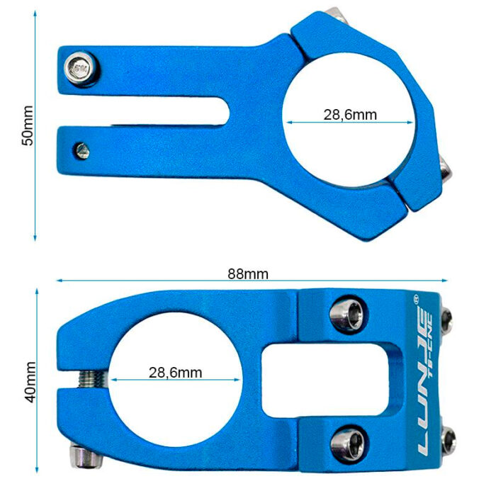 Potencia para manillares de 31,8mm azul - Imagen 3