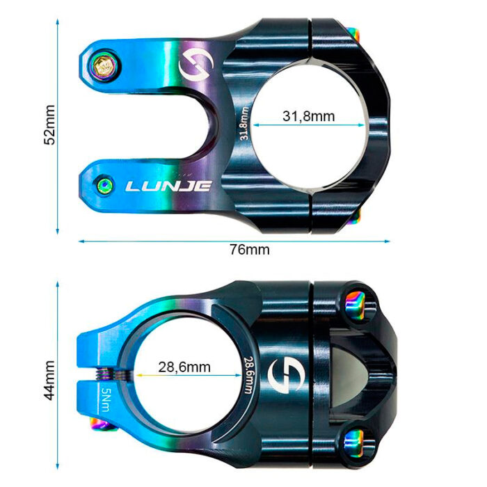 Potencia para manillares de 31,8mm negro-azul - Imagen 4