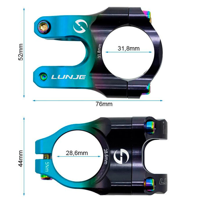Potencia para manillares de 31,8mm negro-azul mod 2 - Imagen 3