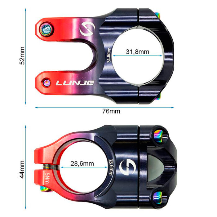 Potencia para manillares de 31,8mm negro-rojo - Imagen 3