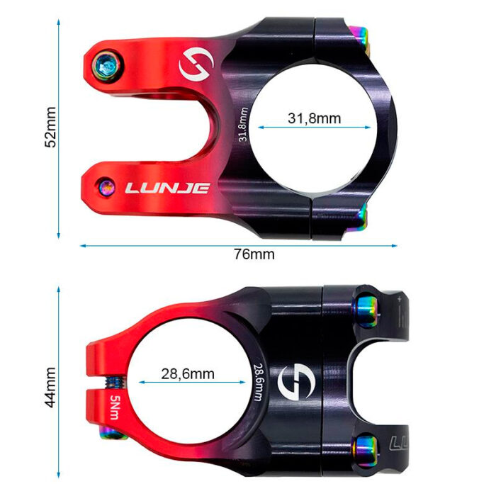 Potencia para manillares de 31,8mm negro-rojo mod 2 - Imagen 3