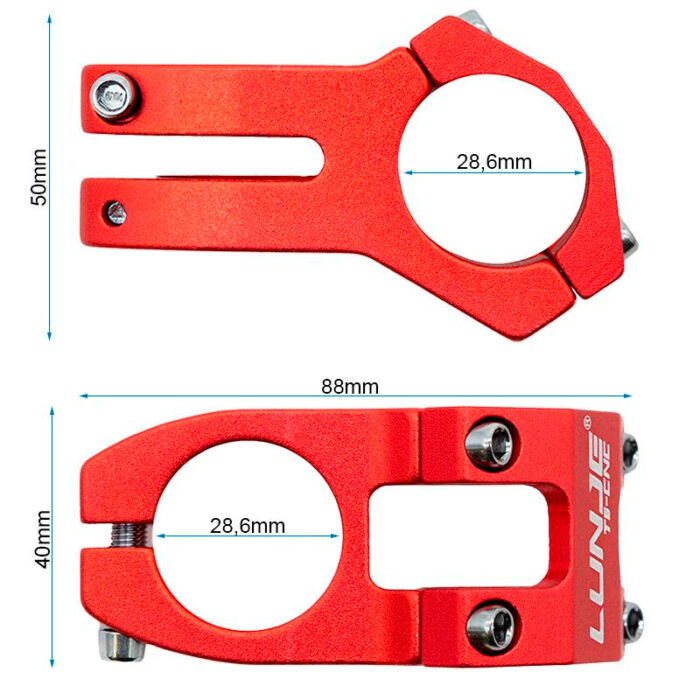 Potencia para manillares de 31,8mm rojo - Imagen 3
