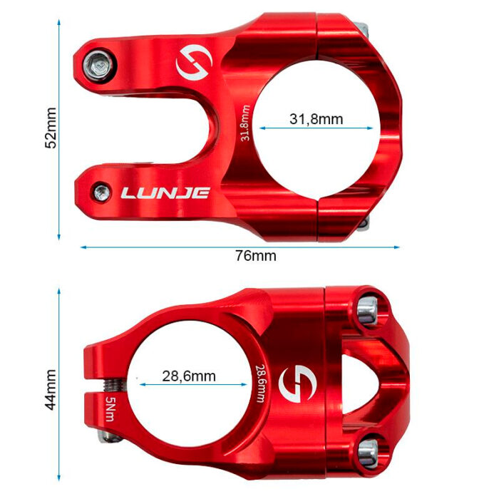 Potencia para manillares de 31,8mm rojo - Imagen 3