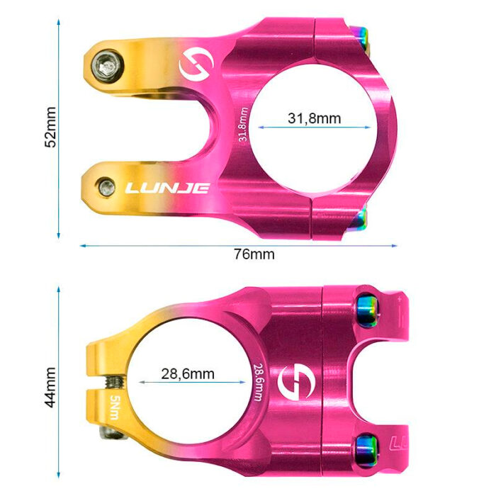 Potencia para manillares de 31,8mm rosa-amarillo - Imagen 3