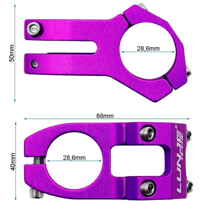 Potencia para manillares de 31,8mm violeta - Imagen 3