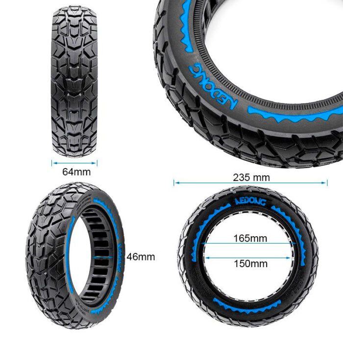 Rueda maciza ultraligera offroad 10x2,5-6,5/B44 - azul [Nedong] - Imagen 3
