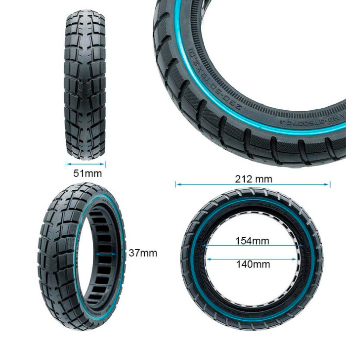 Rueda maciza ultraligera offroad 230x50 / 9x2-6,1/B34 - linea azul - Imagen 3