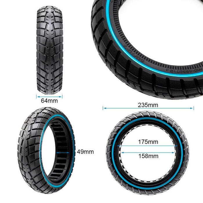Rueda maciza ultraligera offroad 60/70-7/B50 - linea azul - Imagen 3