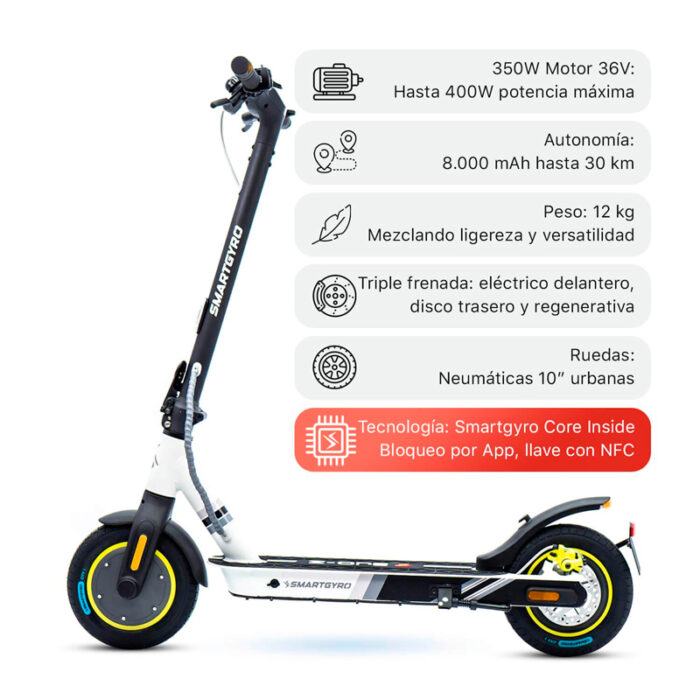 Patinete eléctrico smartGyro Z-One 2 Gray Homologado por la DGT - Imagen 4